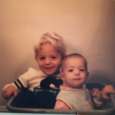Grace's old photo with her brother.